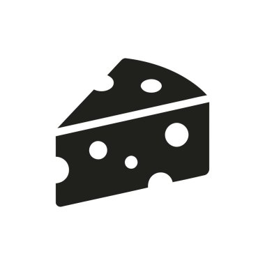 Görünür delikleri olan bir süt ürününün grafiksel çizimini gösteren peynir dilimi simgesi menüler için mükemmel bir sembol