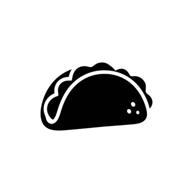 Taco grafik illüstrasyonu popüler bir Meksika yemeği öğesini gösteriyor