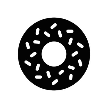 Tatlı serpiştirilmiş çörek ikonu kahvaltı için lezzetli bir pasta ya da atıştırmalık