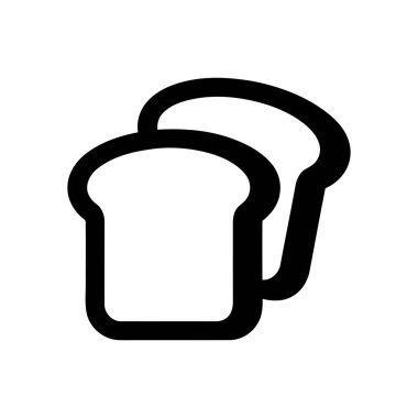 Ekmek dilimleri yemek ve yemek temaları için minimalist bir tarzda oluşturuldu