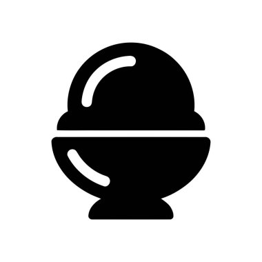 Kahvaltı konseptleri için sade bir siyah yumurta kabı ikonu.