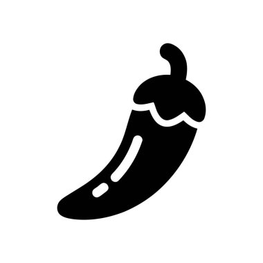 Chili biber ikonu ısı için basit ve baharatlı bir besin sembolünü temsil ediyor.