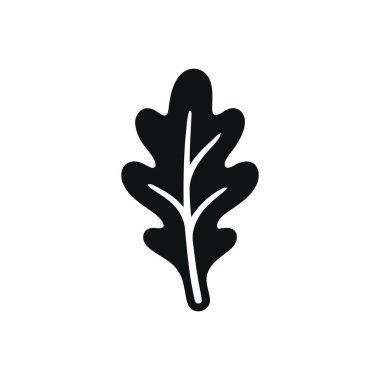 Meşe yaprağı soyut grafik tasarım elementi doğayı ve büyümeyi temsil eden stilize bir ağaç yaprağını temsil eder.