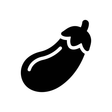 Patlıcan ikonu çeşitli mutfak yemeklerinde kullanılan taze ve sağlıklı bir sebzeyi betimliyor.