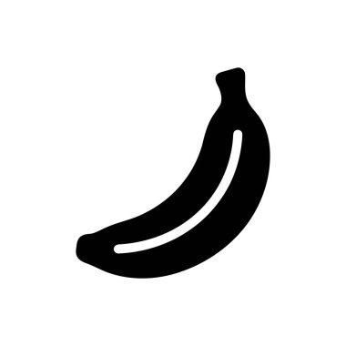 Sağlıklı beslenme ve genel gıda tasarımları için siyah renkli muz meyve ikonu