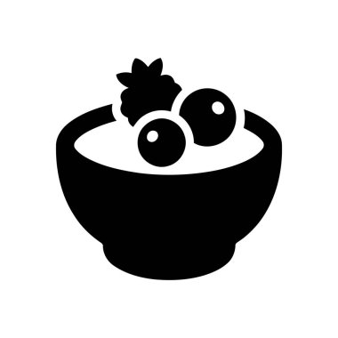 Meyve dolu bir kase ve kremalı bir yemek sağlıklı bir kahvaltı ya da tatlı bir tatlı için mükemmel.