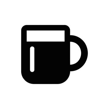 Tarzlı siyah bardak ve sapı olan bir sabıka simgesi Grafik üzerinde beyaz bir şerit ve dikey bir çizgi içeriyor