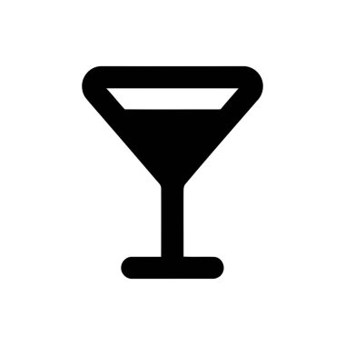 Kokteyl cam ikonu çeşitli tasarım uygulamaları ve olaylar için mükemmel parlak minimalist siyah bir şekle sahiptir.