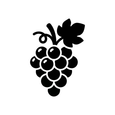 Çeşitli tasarım ve mutfak temaları için üzüm kümesi siyah silueti