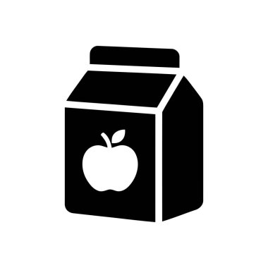 Elma suyu kutusu, günlük tüketim için sağlıklı ve ferahlatıcı bir içeceği temsil eden taze bir meyve sembolüne sahiptir.