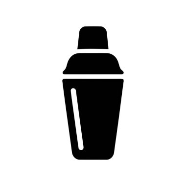 Shaker çeşitli içecekleri karıştırmak için temel bir bar aracıdır. Bu basit siyah grafik klasik bir kokteyl karıştırıcıyı temsil eder.