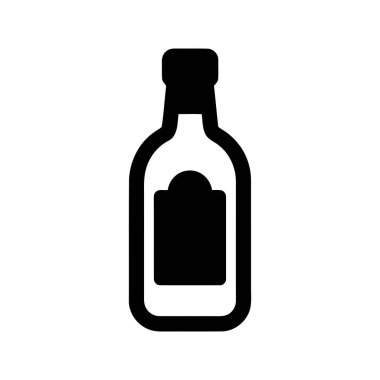 Bottle outline for a drink product featuring a prominent label design