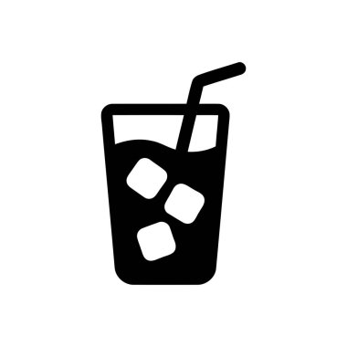 Buzlu bir bardakta ferahlatıcı soğuk içecek ve yaz menüleri ve simgeler için saman ideal.