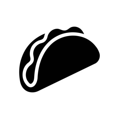 Taco fast food meal icon represents a delicious Mexican cuisine snack graphic