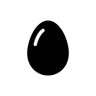 Egg simple black silhouette with subtle highlight for food cooking nutrition or breakfast design