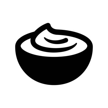 Sauce bowl with creamy swirl design perfect for food related concepts