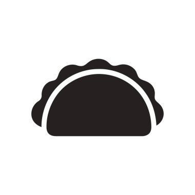 Geleneksel pişmiş ya da kızarmış hamur işini temsil eden hamur işi ikonu menüler ya da mutfak temaları için basit bir silüet çizimi