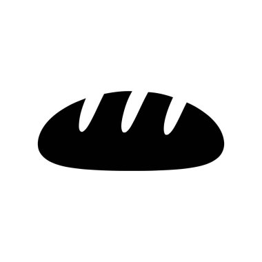 Ekmek somunu simgesi basit bir grafik silueti fırından yeni çıkmış ürünleri temsil ediyor.