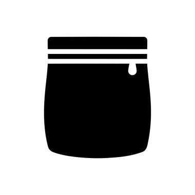 Container icon showcasing a single liquid drip on the side symbolizing contents and potential for design elements