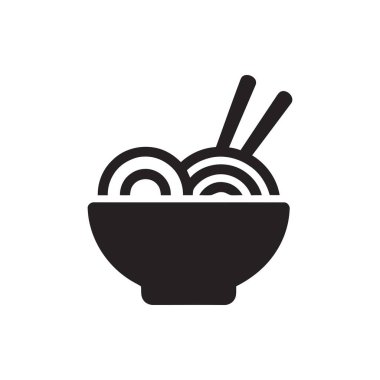 Noodles bowl with chopsticks a simple black graphic depicting delicious Asian cuisine Enjoy a hot meal from this traditional dish