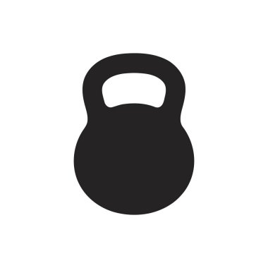 Kettlebell siyah siluet ikonu spor salonu dayanıklılık antrenmanı ve egzersiz için fitness ekipmanlarını temsil ediyor