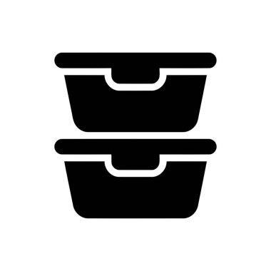 Depolanmış kutular simgesi organizasyon için iki konteynır gösteriyor