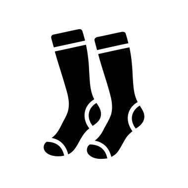 Ayaklar için rahat tekstil giysisi gösteren siyah beyaz çorap çifti grafiği