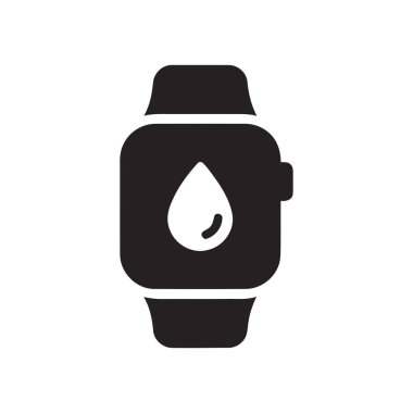 Smartwatch ekranında su damlası simgesi göstererek hidrasyon izlemesini veya kullanıcılar için sağlık uygulamasını sembolize eder