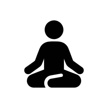 Huzurlu bir nilüfer konumundaki bir insanı temsil eden meditasyon ikonu farkındalığı ve iç huzuru temsil ediyor.