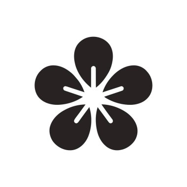 Basit bir biçimlendirilmiş grafik tasarım öğesine sahip çiçek çiçeği simgesi