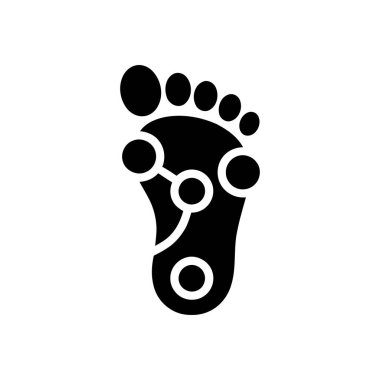 Ayak refleksolojisi haritası genel refah için basınç noktaları ve ilgili sağlık bölgelerini gösterir