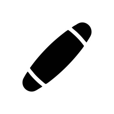 Kapsül tıp ikonu. Beyaz bantlı siyah hap şeklinde.