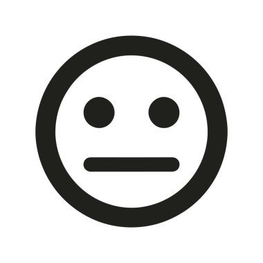 Neutral face emoji a black graphic symbol portraying an emotionless or indifferent expression