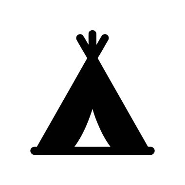 Teepee icon illustrating an outdoor shelter with a triangular opening for camping and adventure