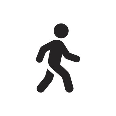İnsan hareketlerini ve yaya faaliyetlerini gösteren yürüyen ikon çizimi