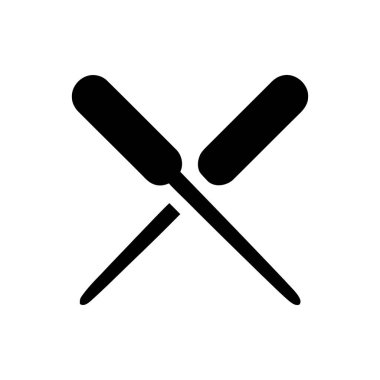 Çapraz bataklık bitkilerini tasvir eden basit siyah siluet simgesi