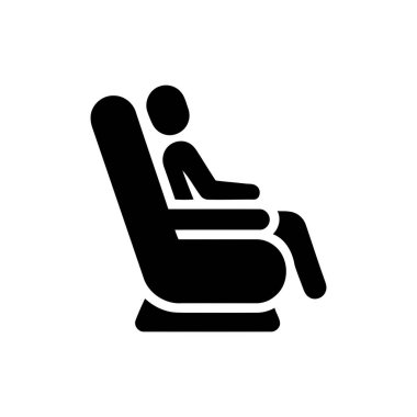 Reclining person icon representing comfort and relaxation in a lounge chair