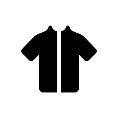 Sıradan kıyafet ya da giysiyi temsil eden siyah bir siluette tişört simgesi