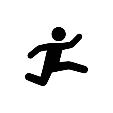 Zıplayan kişi silueti hareketliliği ve enerjiyi sembolize eder