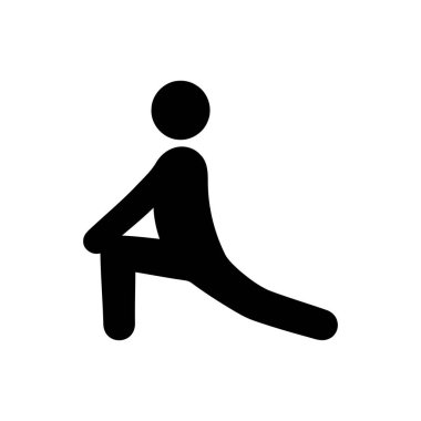 Egzersiz fitness hamlesi hareketli siyah siluet fiziksel aktivite ya da sağlık ve sağlık için yoga uygulama bir kişi