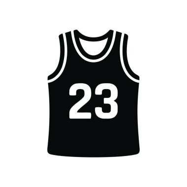 Basketbol forması. 23 numara siyah spor forması. Atletik temalar için mükemmel.