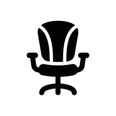 Bir ofis çalışma alanını ve profesyonel iş ortamını temsil eden sandalye simgesi kurumsal ayarlar için basit grafik tasarım ögesi