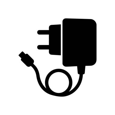 Çeşitli elektronik cihazları şarj etmek için bir konnektör içeren sarmal kabloyla güç adaptörü şarj edici.