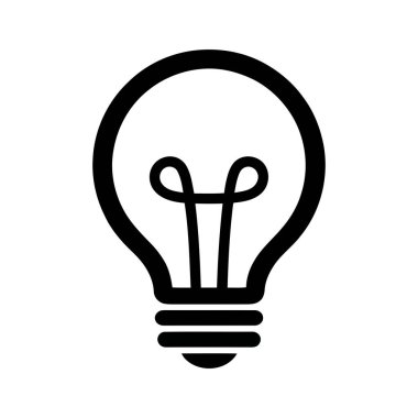 Ampul simgesi silueti tasarım projeleri için fikirler ve yaratıcılığı çağrıştırıyor