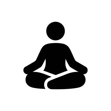 Meditasyon insan figürü, huzur ve refahı destekleyen sakin bir ruhani yoga pozisyonunda tasvir edilir.