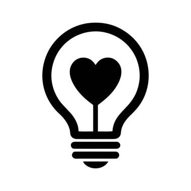 Kalp ampulü ikonu aşk tutkusunu ve yaratıcı ilhamı simgeliyor.
