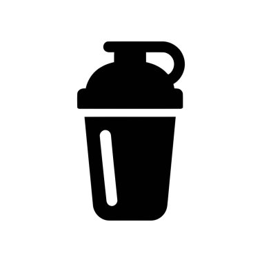 Sallanan şişe ikonu, spor salonları ve sağlıklı beslenme için protein takviyesi, fitness içecek takımını temsil ediyor.
