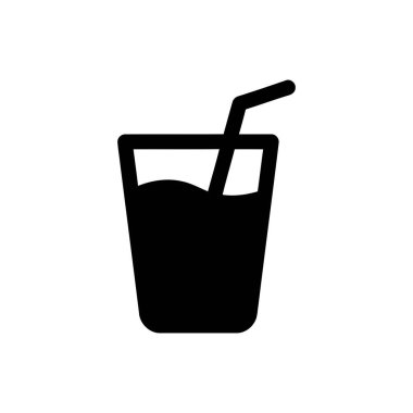 Bir kadehte canlandırıcı bir içecek gösteren silüet simgesi için. Basit grafik tasarımı canlandırmayı temsil ediyor.