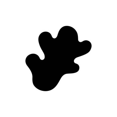 Modern sıvı kütle dizaynına sahip soyut siyah amip şekli Bu grafik element organik ve düzensiz bir siluet içerir arka plan için mükemmel