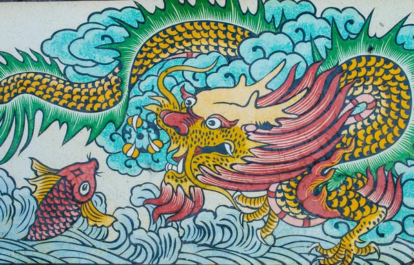 Dragon painting on granite wall — Stock Photo, Image
